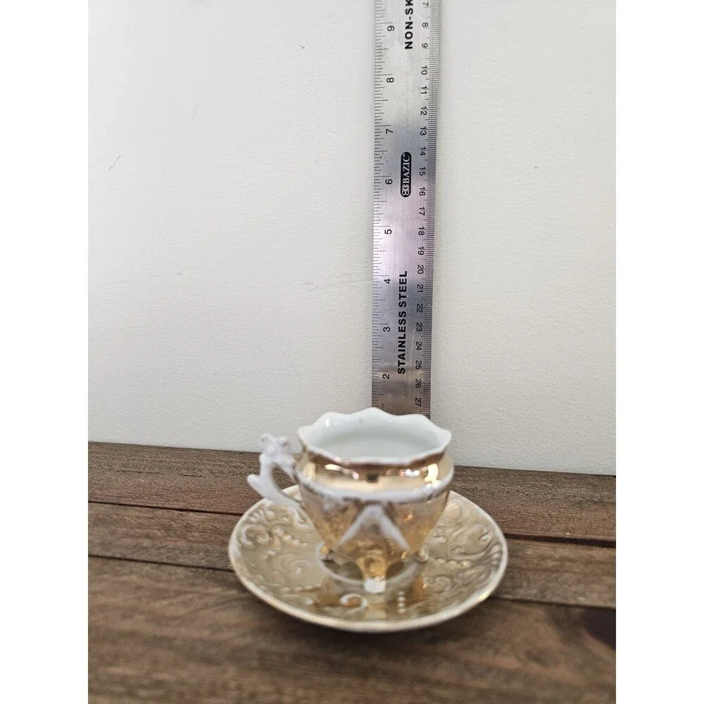 Vintage Miniature Gold Cup And Saucer